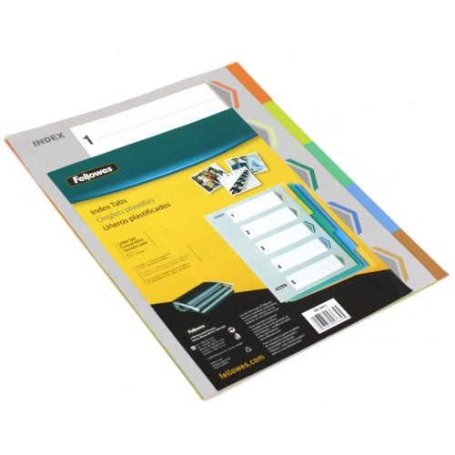 Fellowes 5-Tab Un-Punched Color Coded Index Tabs - 5261501
