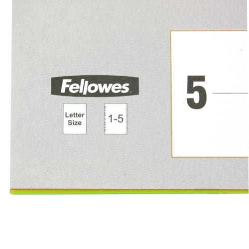 Fellowes 5-Tab Un-Punched Color Coded Index Tabs - 5261501
