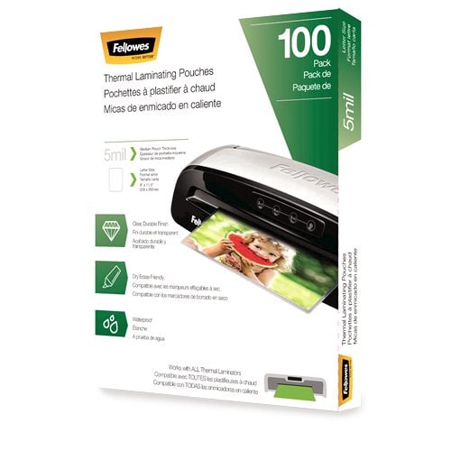 Fellowes Letter Size Thermal Laminating Pouches