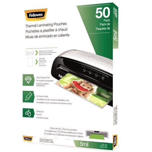 Fellowes 5mil Letter Size Thermal Laminating Pouches - 50pk
