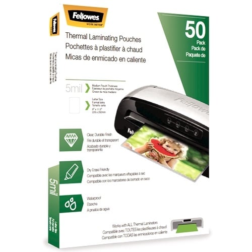 Fellowes 5mil Letter Size Thermal Laminating Pouches - 50pk