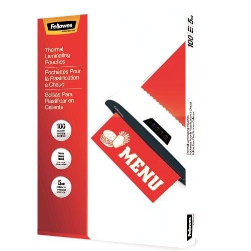 Fellowes 5mil Menu Size Thermal Laminating Pouches - 100pk