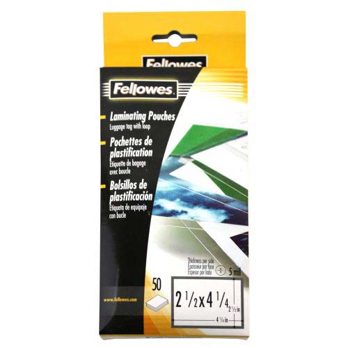 Fellowes 5mil Punched Luggage Tag Pouches with Loops