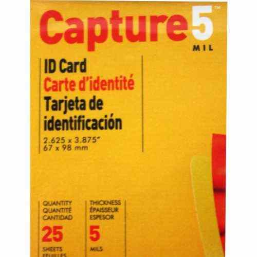 Fellowes 5mil Unpunched ID Card Laminating Pouches 25pk - 52007