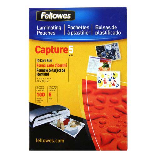 Fellowes 5mil Unpunched ID Card Laminating Pouches