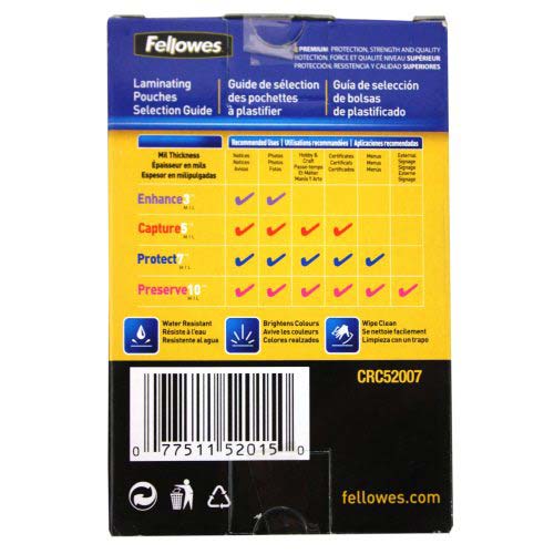 Fellowes 5mil Unpunched ID Card Laminating Pouches