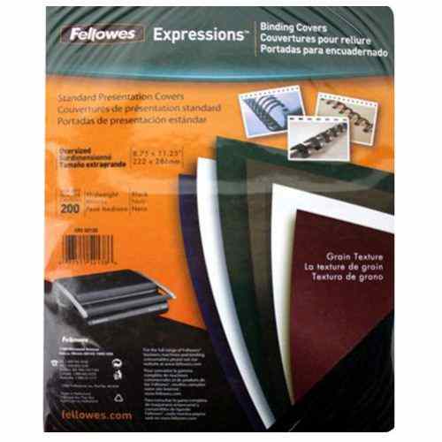 Fellowes Black Grain Binding Covers