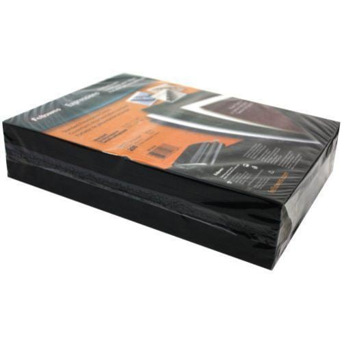 Fellowes Black Grain Oversize Binding Covers 200pk - 52138