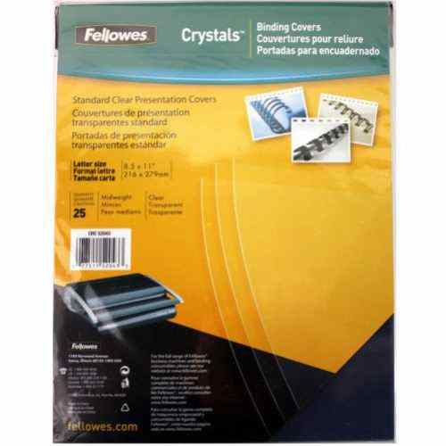Fellowes Crystals Clear Letter Size Binding Covers 25pk - 52043