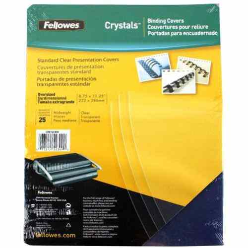 Fellowes Crystals Clear Oversize Binding Covers 25pk - 52309