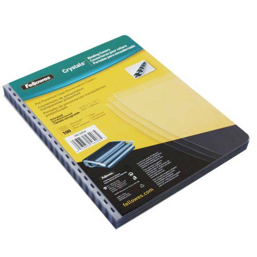 Fellowes Crystals Clear Oversize Pre-Punched Covers 100pk - 5293401