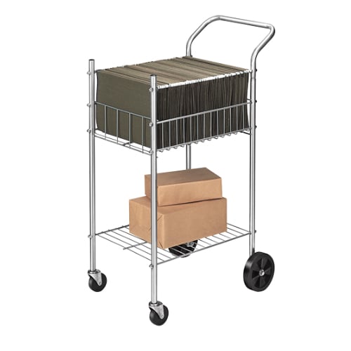 Fellowes Economy Two-Shelf Wire Mail Cart (Silver) - 4092001
