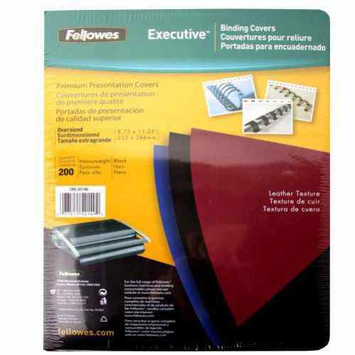 Fellowes Executive Black Oversize Binding Covers 200pk - 52149