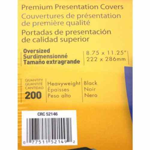 Fellowes Executive Black Oversize Binding Covers 200pk - 52149