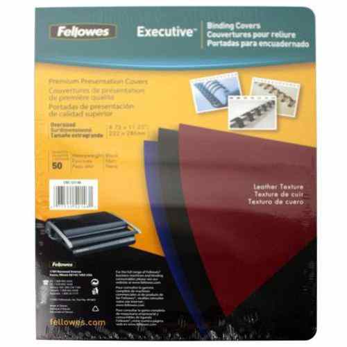 Fellowes Executive Black Oversize Binding Covers 50pk - 52146