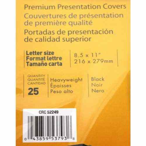 Fellowes Futura Black Letter Size Binding Covers 25pk - 5224901
