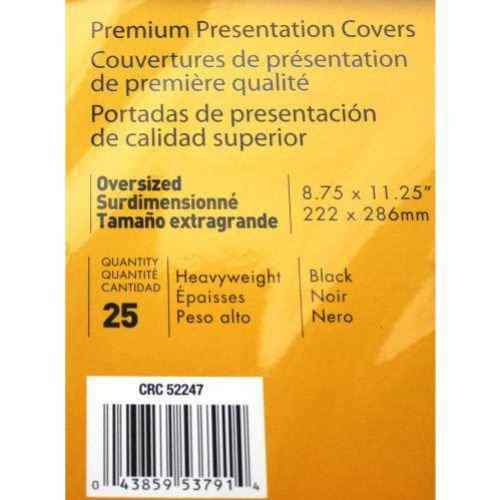 Fellowes Futura Black Oversize Binding Covers 25pk - 5224701