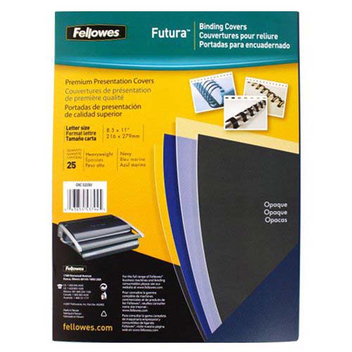 Fellowes Futura Navy Blue Letter Size Binding Covers - 25pk
