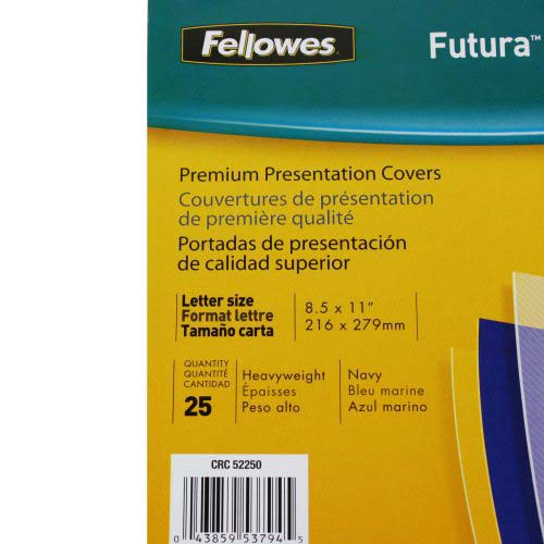 Fellowes Futura Navy Blue Letter Size Binding Covers - 25pk