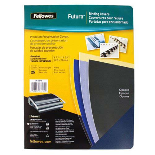 Fellowes Futura Navy Blue Oversize Binding Covers 25pk - 5224801
