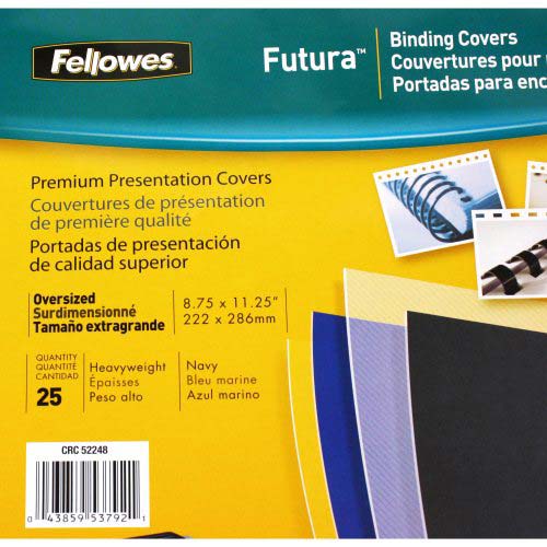 Fellowes Futura Navy Blue Oversize Binding Covers 25pk - 5224801
