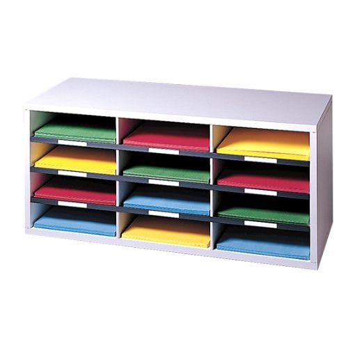 Fellowes Literature Organizer - 12 Compartment Sorter (Dove Gray) - 25004