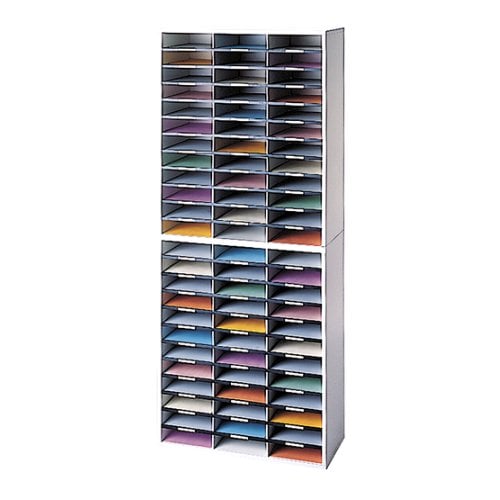 Fellowes Literature Organizer - 72 Compartment Sorter (Dove Gray) - 25121