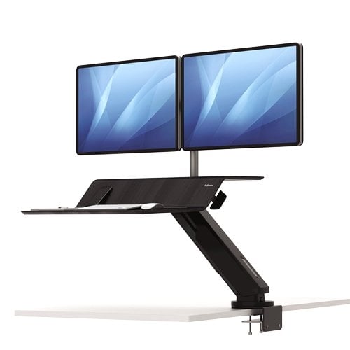 Fellowes Lotus RT Black Dual Display Sit-Stand Workstation - 8081601