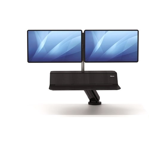 Fellowes Lotus RT Black Dual Display Sit-Stand Workstation - 8081601