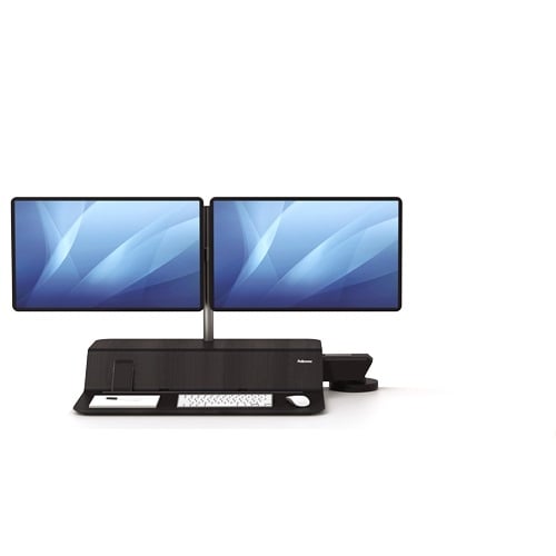 Fellowes Lotus RT Black Dual Display Sit-Stand Workstation - 8081601