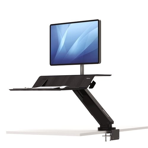 Fellowes Lotus RT Black Single Display Sit-Stand Workstation - 8081501