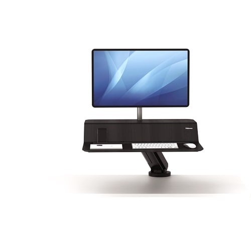 Fellowes Lotus RT Black Single Display Sit-Stand Workstation - 8081501