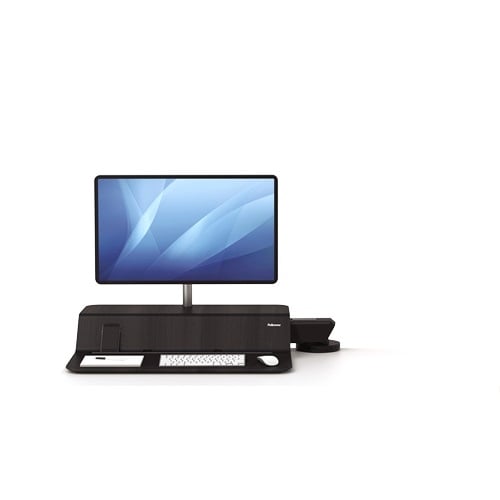 Fellowes Lotus RT Black Single Display Sit-Stand Workstation - 8081501