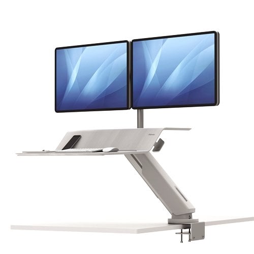 Fellowes Lotus RT White Dual Display Sit-Stand Workstation - 8081801
