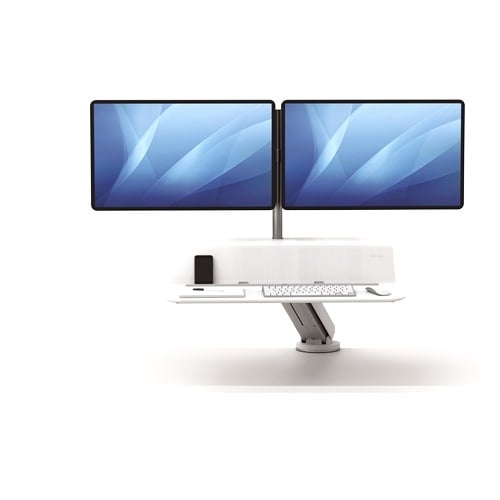 Fellowes Lotus RT White Dual Display Sit-Stand Workstation - 8081801