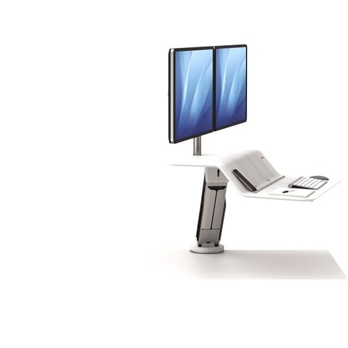 Fellowes Lotus RT White Dual Display Sit-Stand Workstation - 8081801