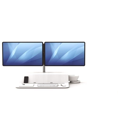 Fellowes Lotus RT White Dual Display Sit-Stand Workstation - 8081801
