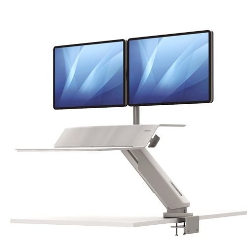 Fellowes Lotus RT White Dual Display Sit-Stand Workstation - 8081801
