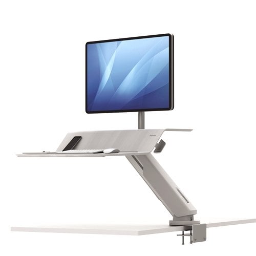 Fellowes Lotus RT White Single Display Sit-Stand Workstation - 8081701