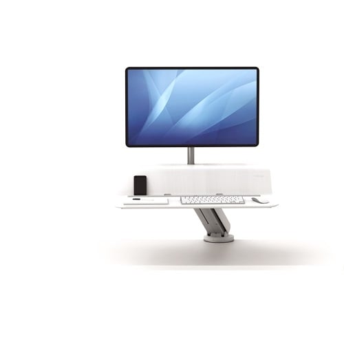 Fellowes Lotus RT White Single Display Sit-Stand Workstation - 8081701