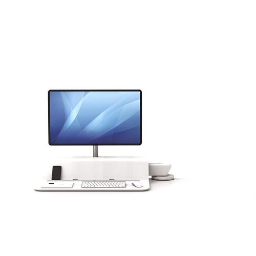Fellowes Lotus RT White Single Display Sit-Stand Workstation - 8081701