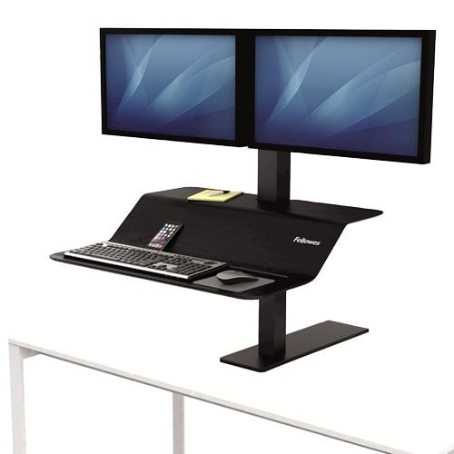 Fellowes Lotus VE Black Dual Display Sit-Stand Workstation - 8082001