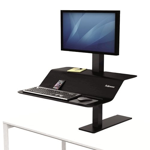 Fellowes Lotus VE Black Single Display Sit-Stand Workstation - 8080101