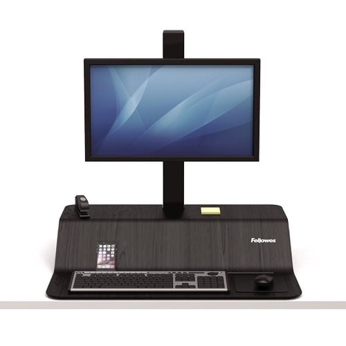 Fellowes Lotus VE Black Single Display Sit-Stand Workstation - 8080101