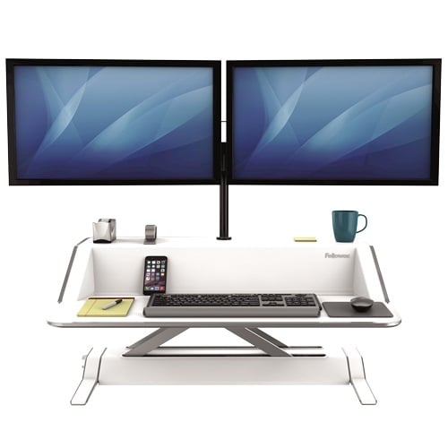Fellowes Lotus White Sit-Stand Workstation - 9901