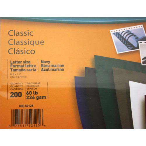 Fellowes Navy Grain Letter Size Binding Covers 200pk - 52125