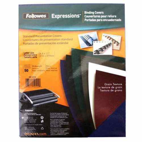 Fellowes Navy Grain Letter Size Binding Covers 50pk - 52124
