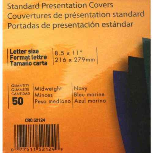 Fellowes Navy Grain Letter Size Binding Covers 50pk - 52124