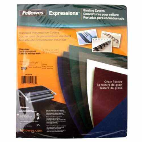 Fellowes Navy Grain Oversize Binding Covers 200pk - 52136