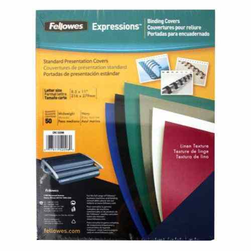 Fellowes Navy Linen Letter Size Binding Covers - 50pk
